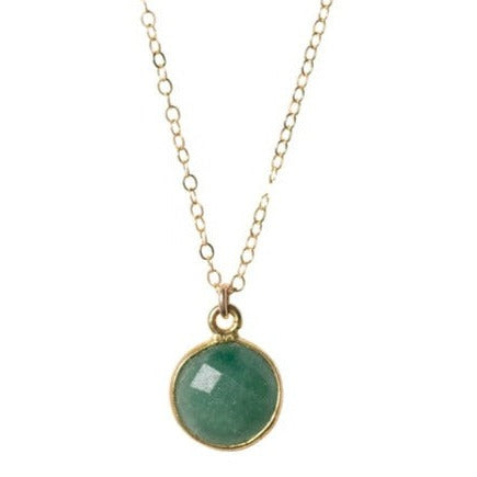 Green Onyx Coin Necklace