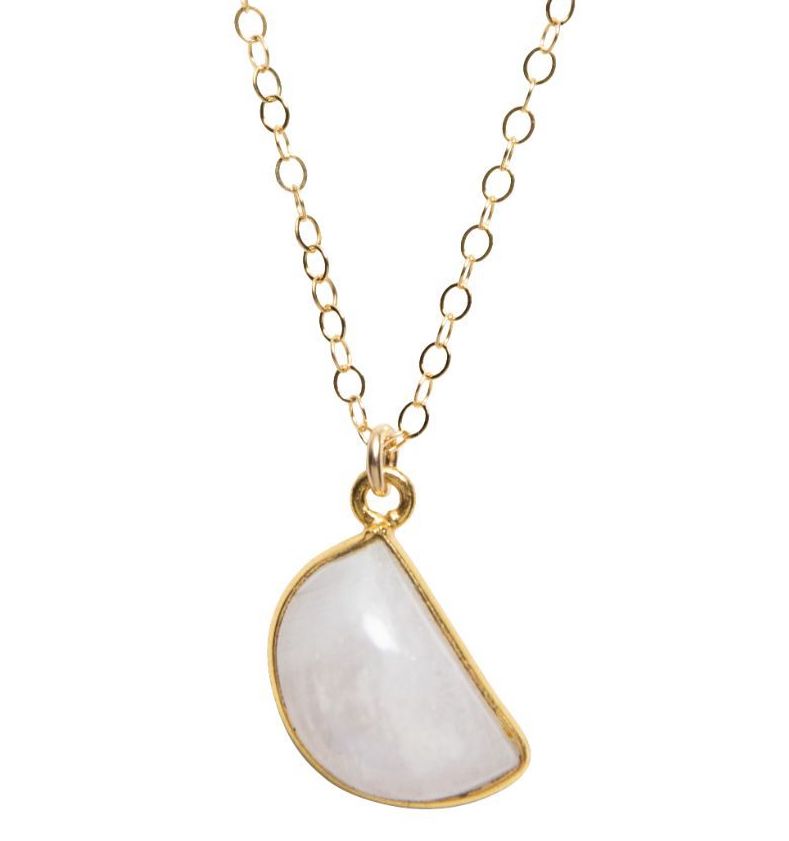 Half Moon Necklace in Moonstone