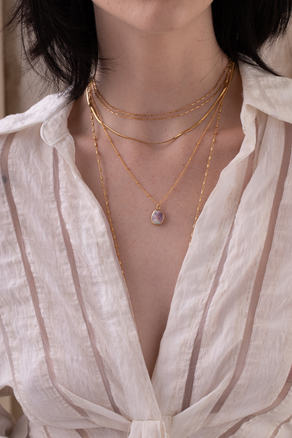 LUX Pink Mystic Moonstone Necklace