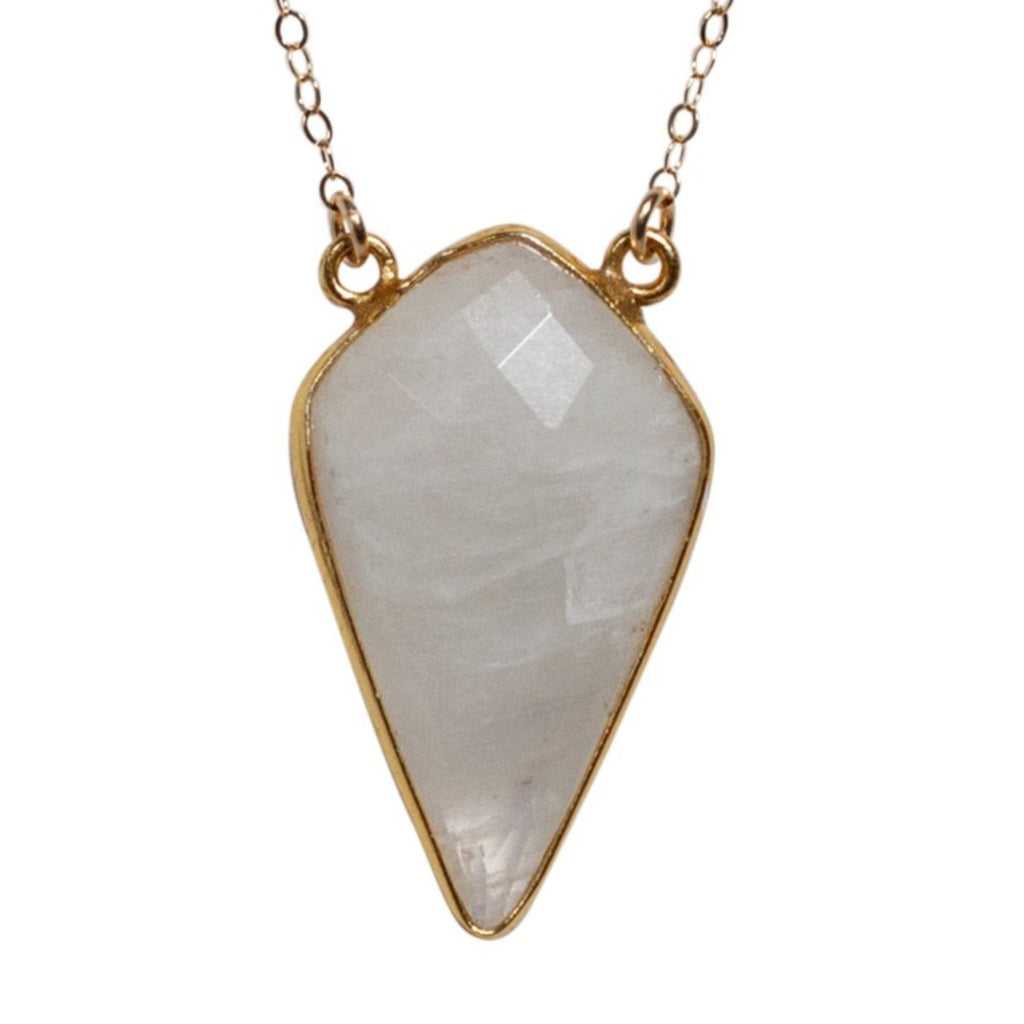 Large Diamond Necklace in Moonstone - Waffles & Honey Jewelry
