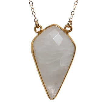 Large Diamond Necklace in Moonstone - Waffles & Honey Jewelry