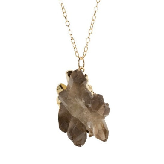 Long Smokey Quartz Point Necklace