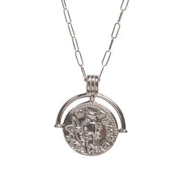 Talisman Coin Necklace in Silver - Waffles & Honey Jewelry