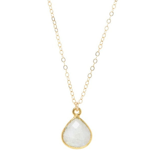 Mini Moonstone Teardrop Necklace