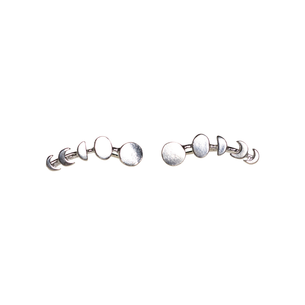 Moon Phase Ear Crawlers in Silver