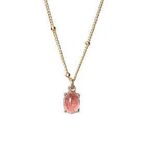 LUX Necklace in Strawberry Quartz