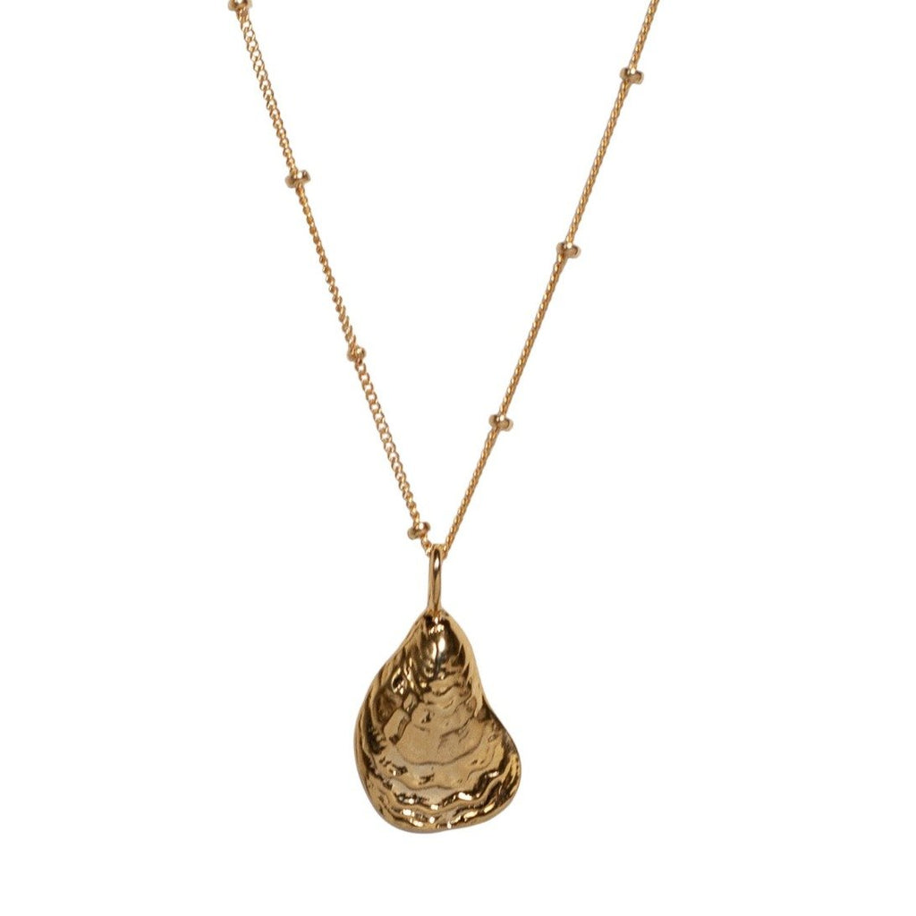 Oyster Shell Necklace in Gold - Waffles & Honey Jewelry