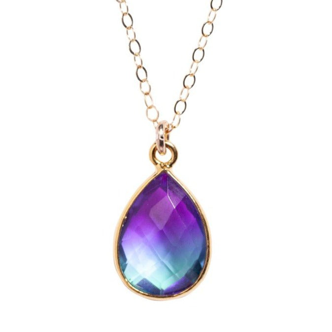 Purple & Blue Teardrop Necklace
