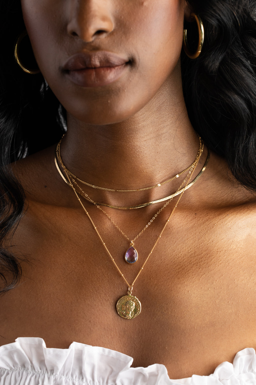 Purple & Blue Teardrop Necklace