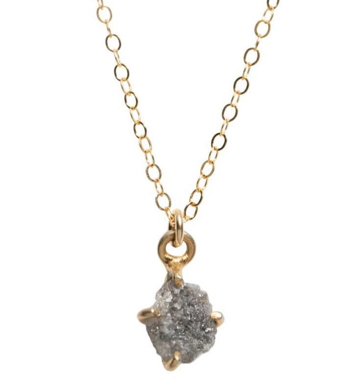 Raw Gray Diamond Necklace