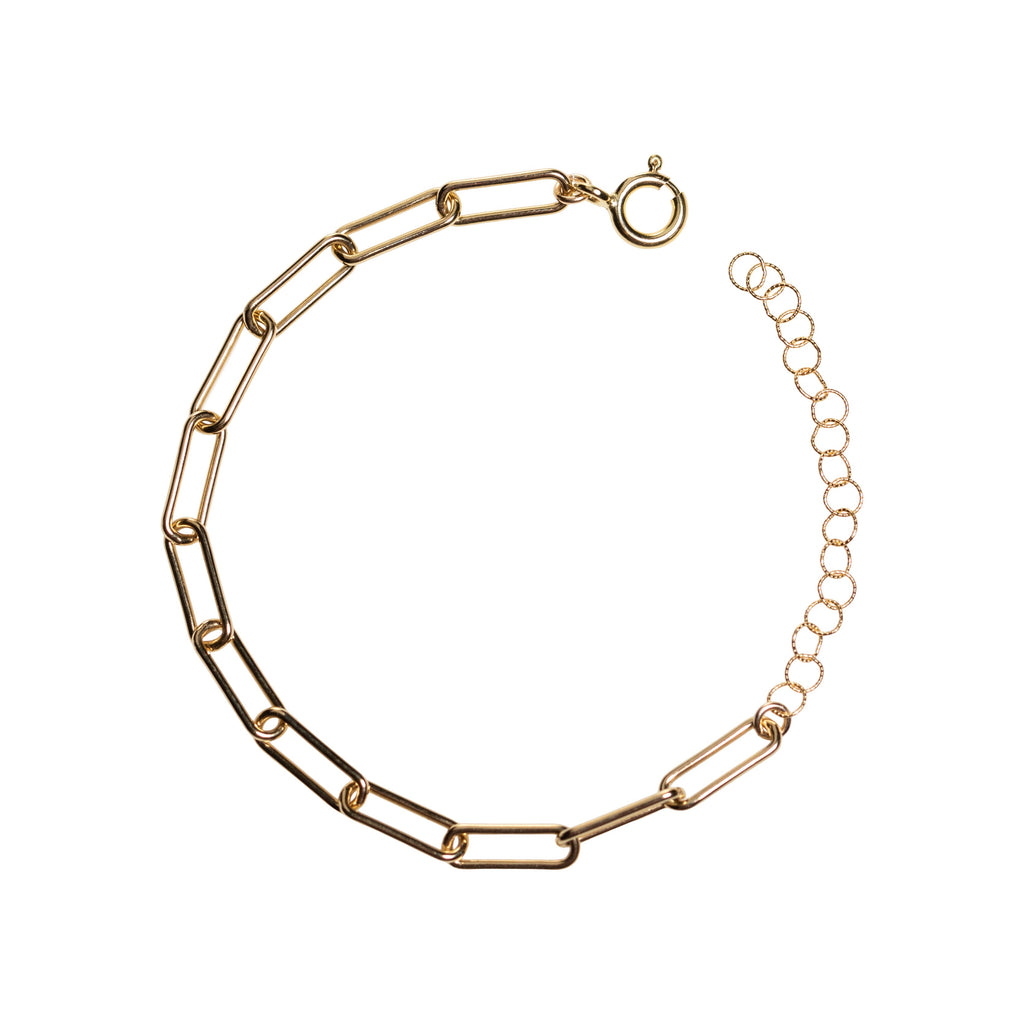 Rectangle Link Chain Bracelet in Gold