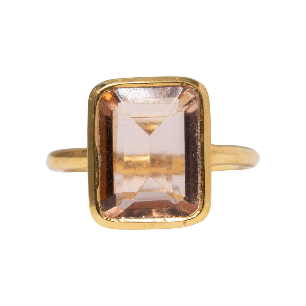 Rectangle Ring in Morganite