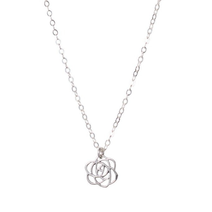 Rose Necklace in Silver