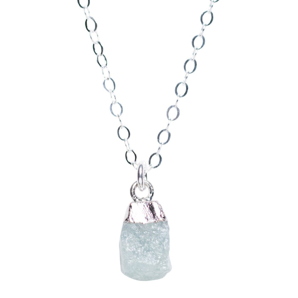 Rough Cut Chrysoprase Necklace Silver