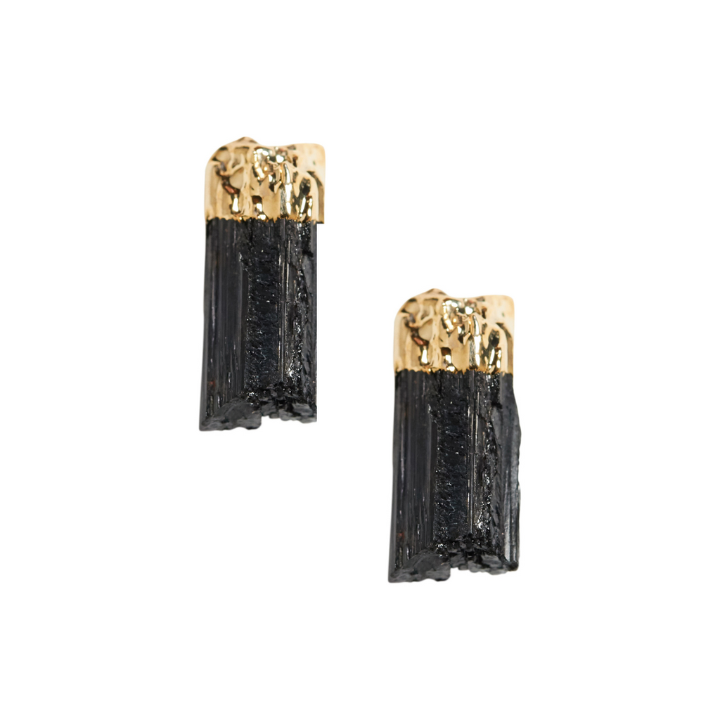 Rough Cut Tourmaline Studs