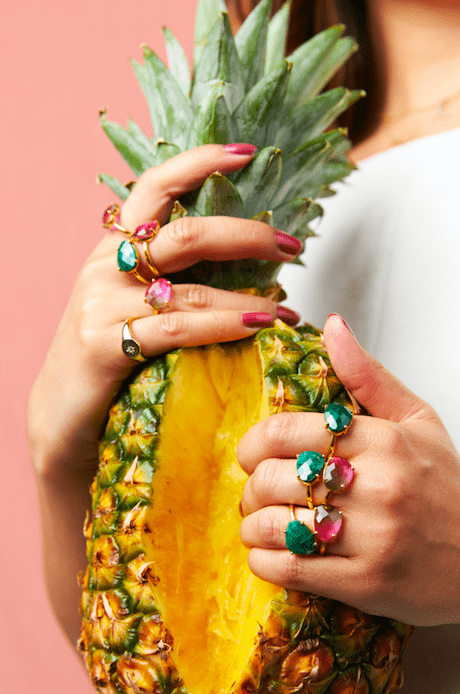 Gaia Ring in Watermelon Tourmaline - Waffles & Honey Jewelry