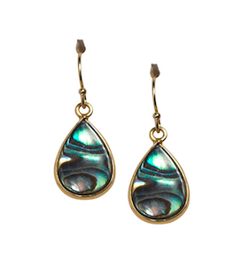 Abalone Teardrop Earrings - Waffles & Honey Jewelry