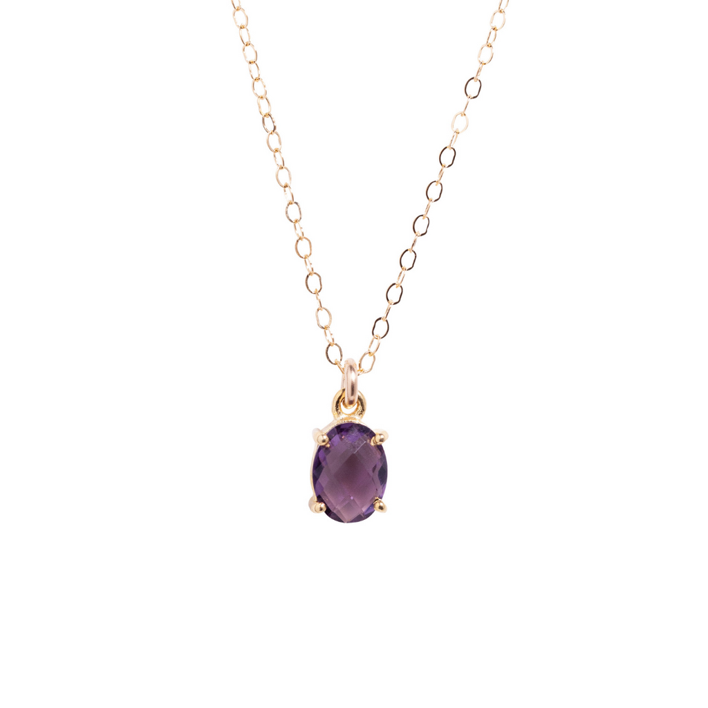 Oval Amethyst Necklace