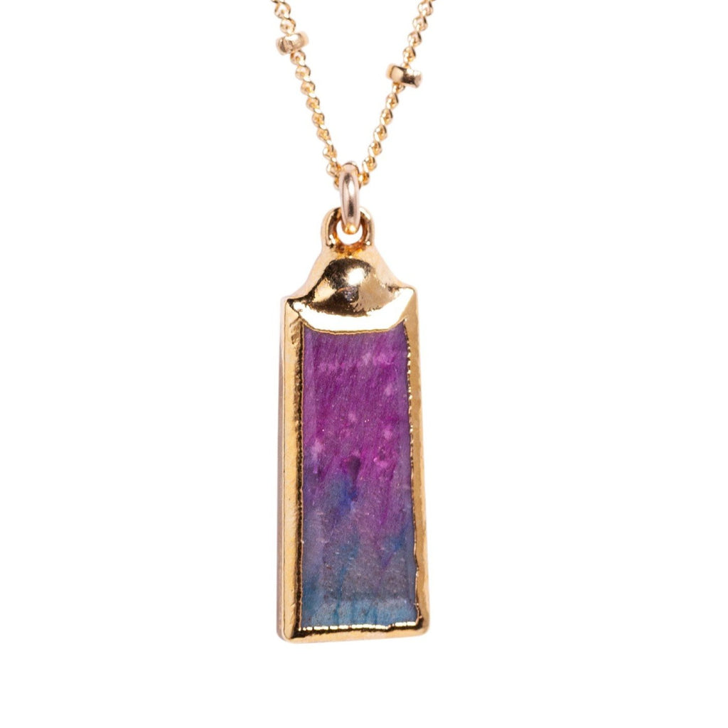 Watermelon Tourmaline Bar Necklace