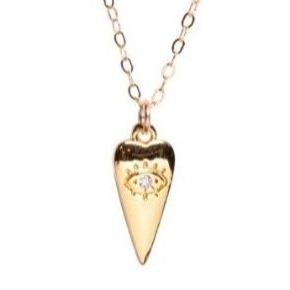 Whitney Heart Necklace in Gold - Waffles & Honey Jewelry