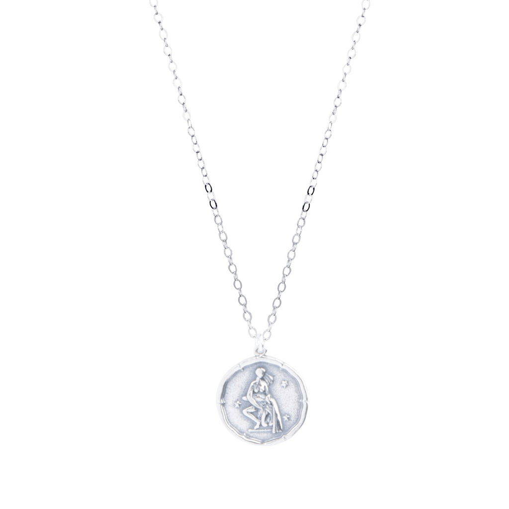 Aquarius Zodiac Necklace in Silver-Necklaces-Waffles & Honey Jewelry-Waffles & Honey Jewelry