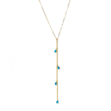 Blue Opal Lariat-Necklaces-Waffles & Honey Jewelry-Waffles & Honey Jewelry