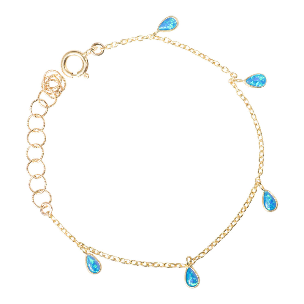 Blue Opal Petal Bracelet-bracelet-Waffles & Honey Jewelry-Waffles & Honey Jewelry