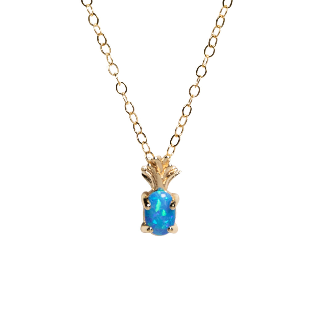 Blue Opal Pineapple Necklace