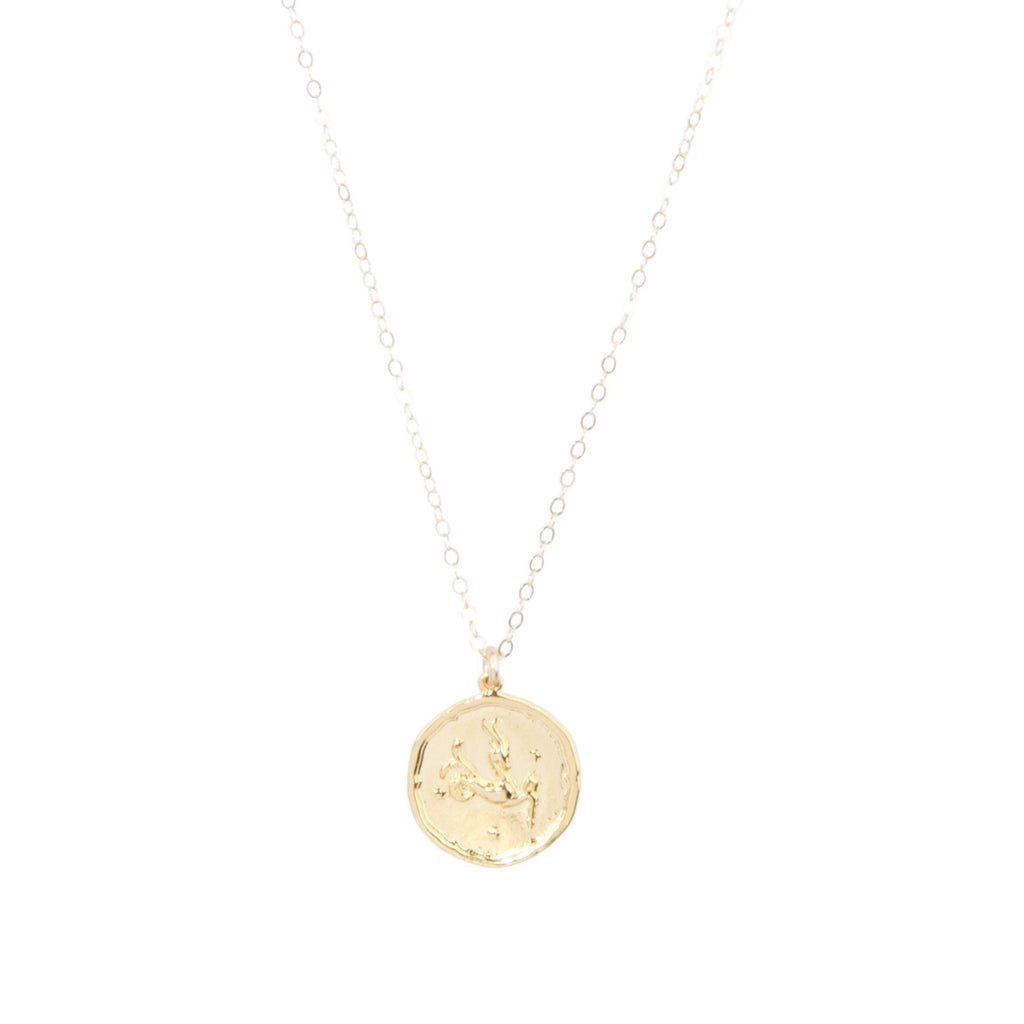 Capricorn Zodiac Necklace in Gold-Necklaces-Waffles & Honey Jewelry-Waffles & Honey Jewelry