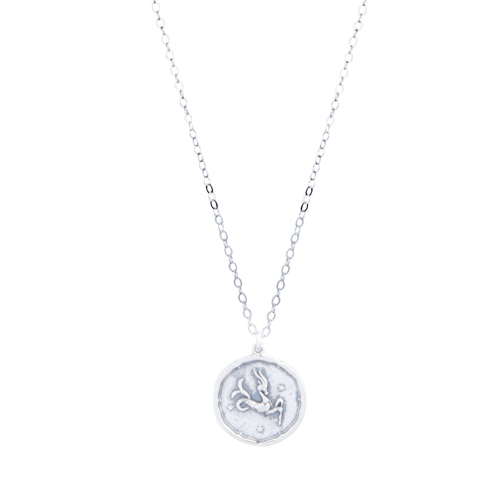 Capricorn Zodiac Necklace in Silver-Necklaces-Waffles & Honey Jewelry-Waffles & Honey Jewelry