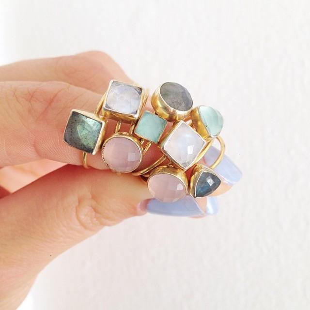 Chalcedony Circle Stacking Ring-Rings-Waffles & Honey Jewelry-Waffles & Honey Jewelry