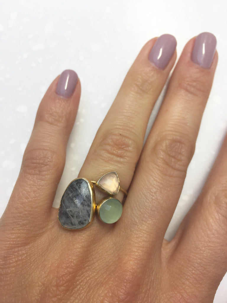 Chalcedony Circle Stacking Ring-Rings-Waffles & Honey Jewelry-Waffles & Honey Jewelry