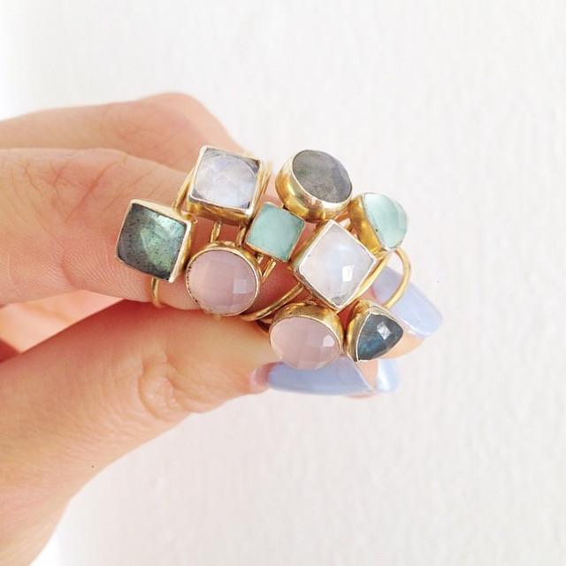 Chalcedony Triangle Stacking Ring-Rings-Waffles & Honey Jewelry-Waffles & Honey Jewelry