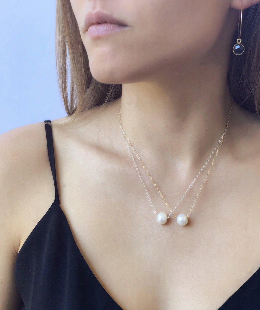 Charlotte Necklace in Pearl-Necklaces-Waffles & Honey Jewelry-Waffles & Honey Jewelry