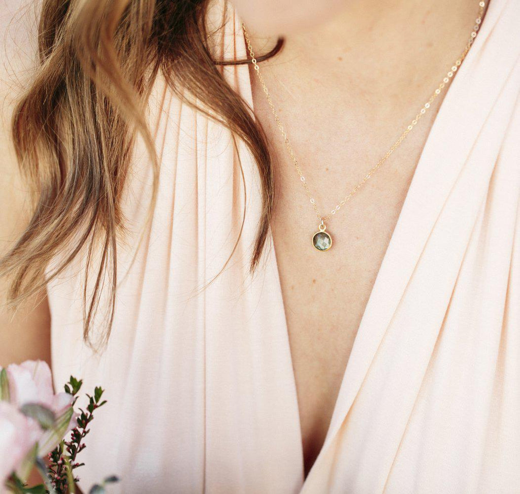 Coin Necklace in Labradorite-Necklaces-Waffles & Honey Jewelry-Waffles & Honey Jewelry