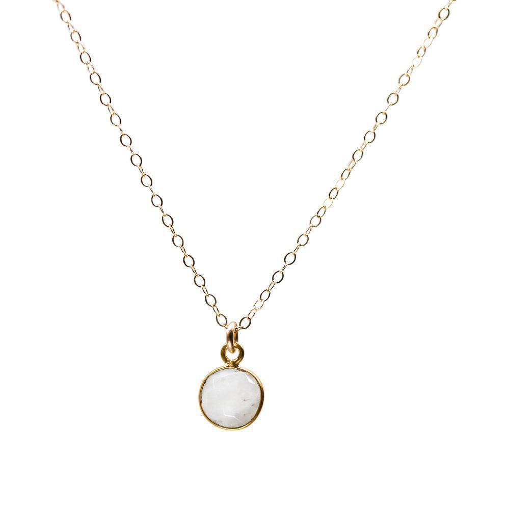 Coin Necklace in Moonstone-Necklaces-Waffles & Honey Jewelry-Waffles & Honey Jewelry