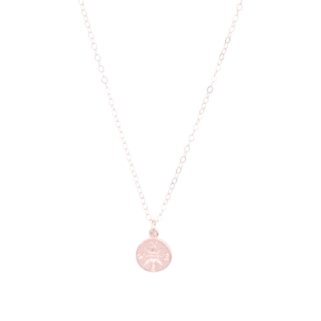 Compass Charm Necklace in Rose Gold-Necklaces-Waffles & Honey Jewelry-Waffles & Honey Jewelry