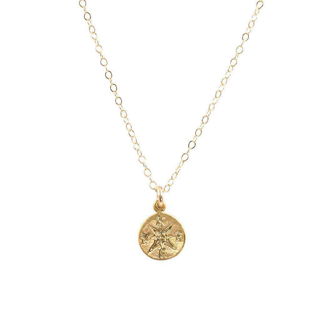 Compass Charm Necklace-Necklaces-Waffles & Honey Jewelry-Waffles & Honey Jewelry