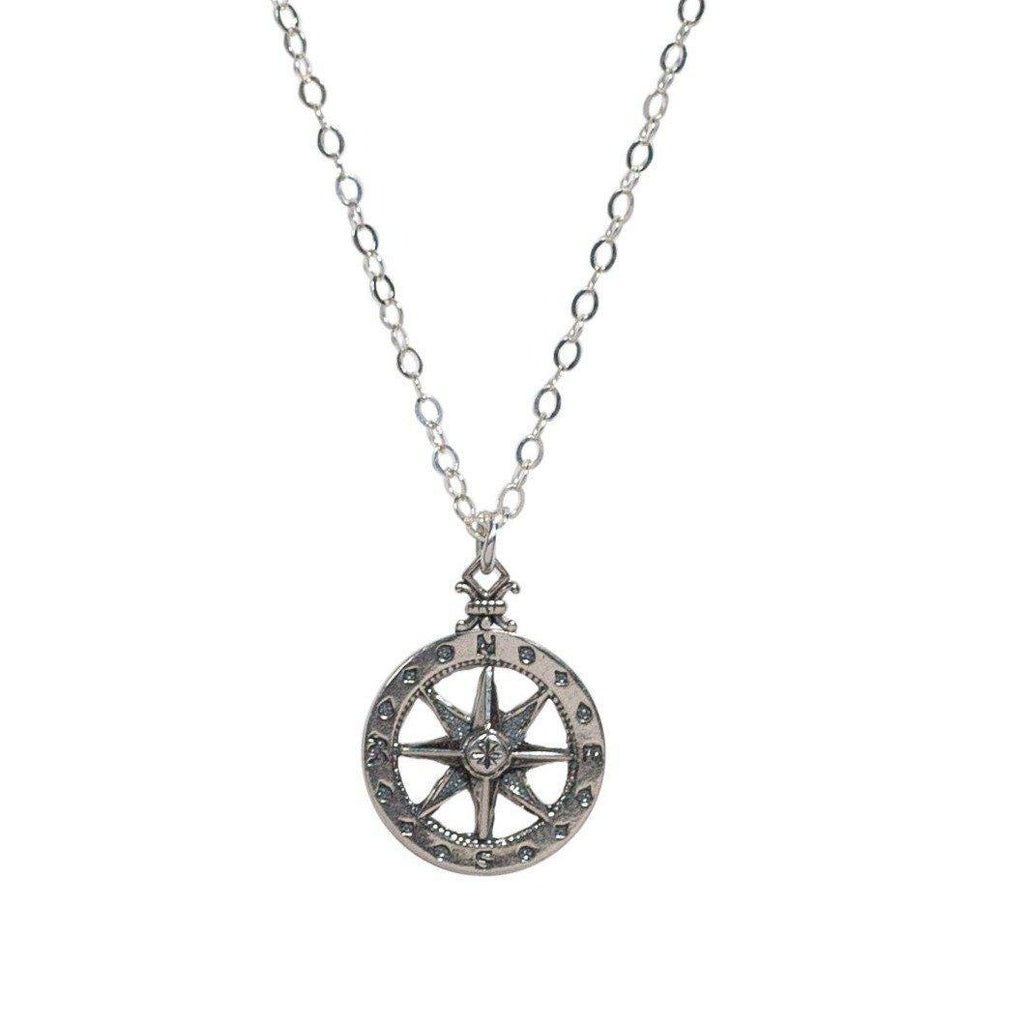 Compass Rose Necklace in Silver - Waffles & Honey Jewelry