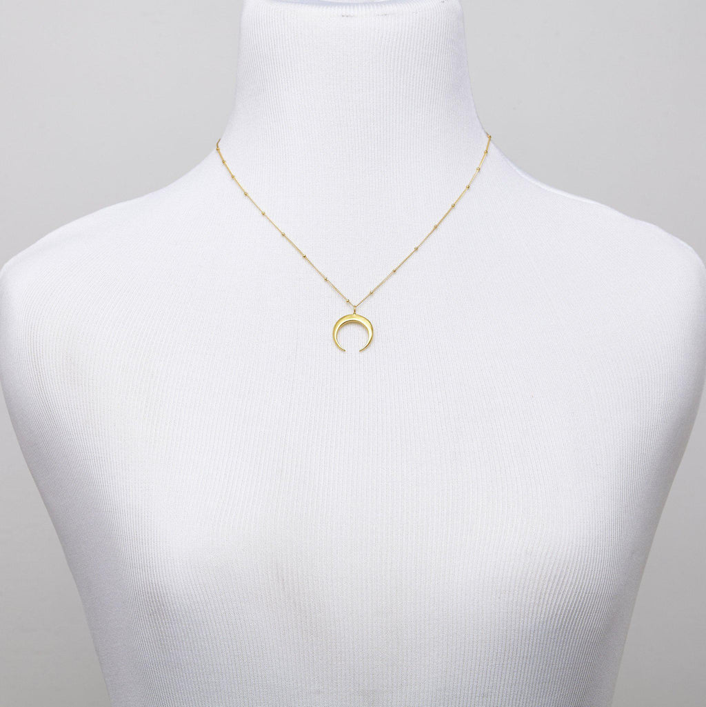 Crescent Necklace in Gold-Necklaces-Waffles & Honey Jewelry-Waffles & Honey Jewelry