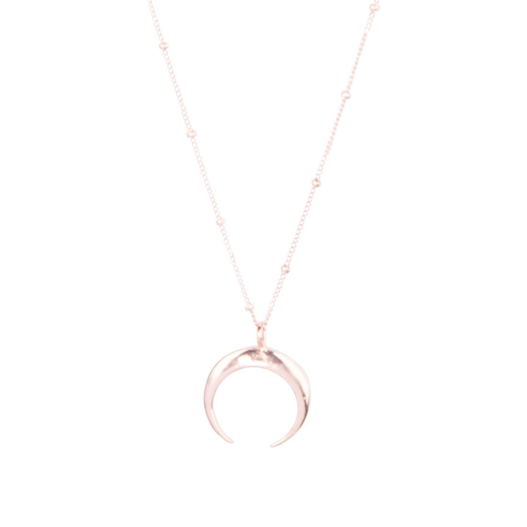 Crescent Necklace in Rose Gold-Necklaces-Waffles & Honey Jewelry-Waffles & Honey Jewelry