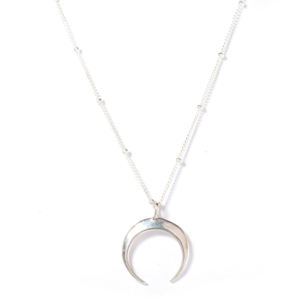 Crescent Necklace in Silver-Necklaces-Waffles & Honey Jewelry-Waffles & Honey Jewelry
