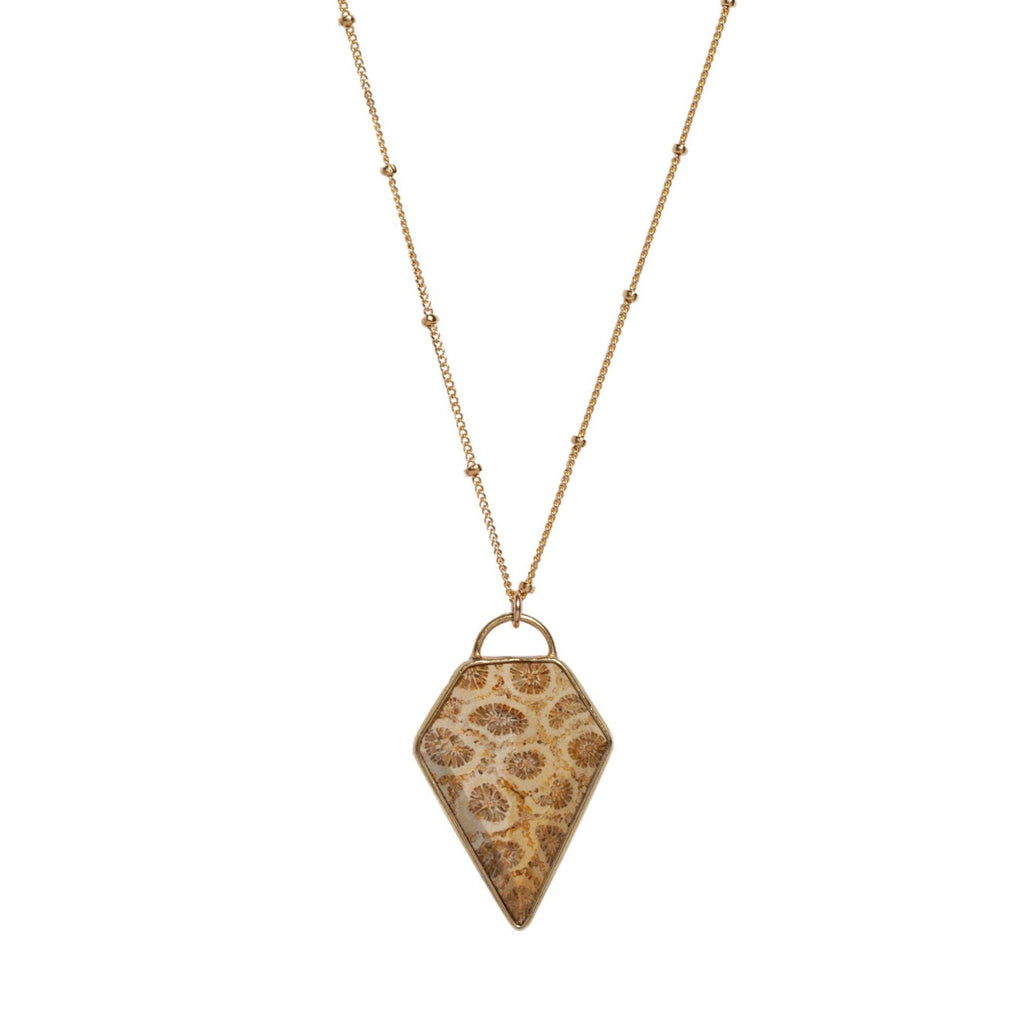 Diamond Necklace in Flower Jasper-Necklaces-Waffles & Honey Jewelry-Waffles & Honey Jewelry