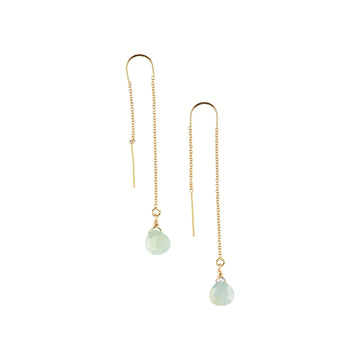 Ear Threaders in Chalcedony-Earrings-Waffles & Honey Jewelry-Waffles & Honey Jewelry