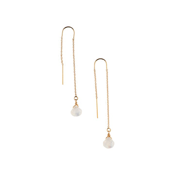 Ear Threaders in Moonstone-Earrings-Waffles & Honey Jewelry-Waffles & Honey Jewelry