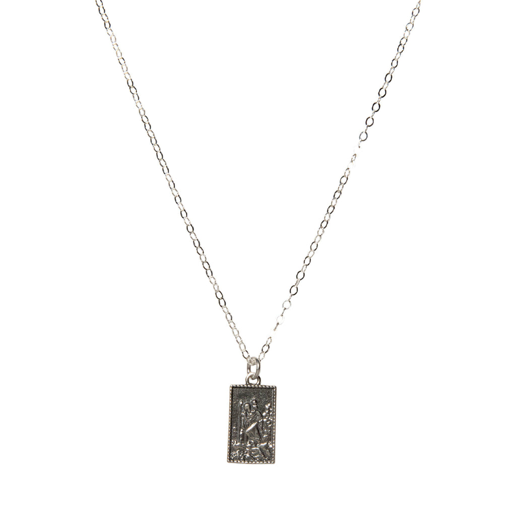 Elena Rectangle Necklace in Silver-Necklaces-Waffles & Honey Jewelry-Waffles & Honey Jewelry