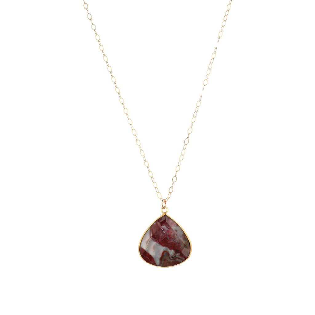 Erika Necklace in Red Agate-Necklaces-Waffles & Honey Jewelry-Waffles & Honey Jewelry