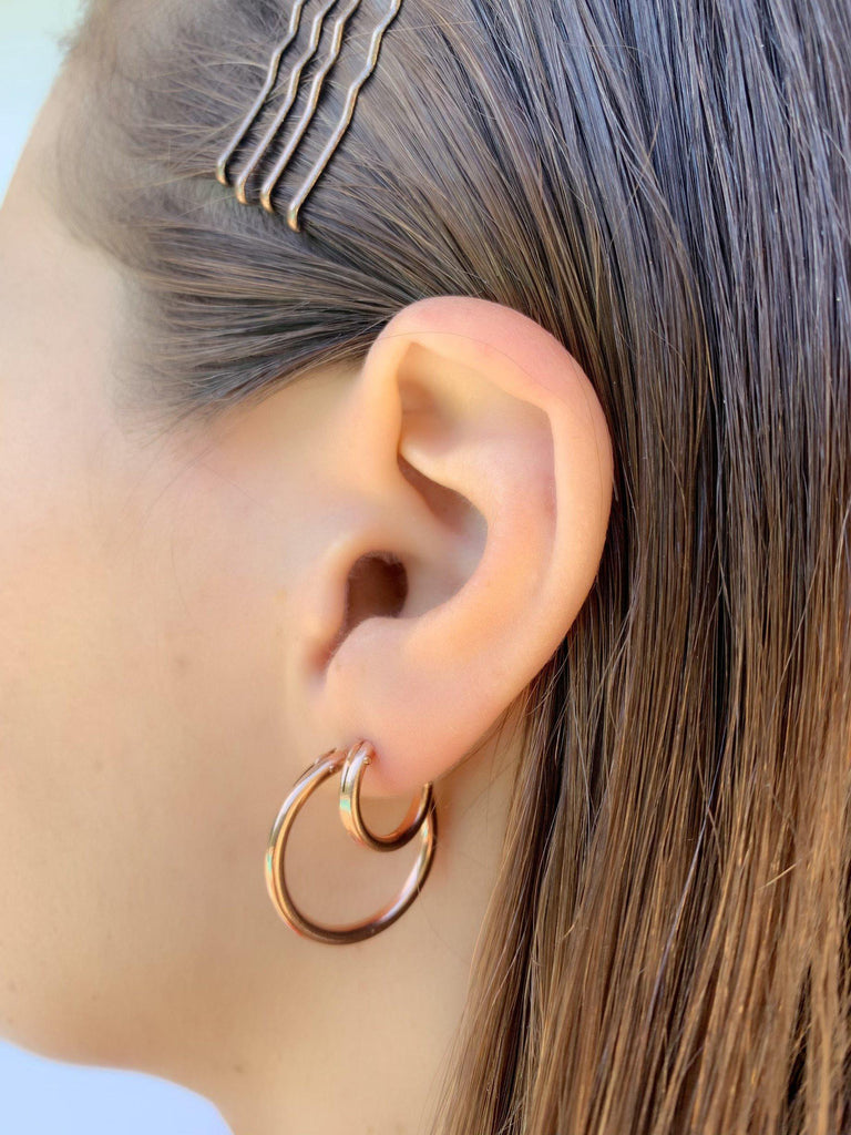 Essential Hoops in Rose Gold-Earrings-Waffles & Honey Jewelry-Waffles & Honey Jewelry