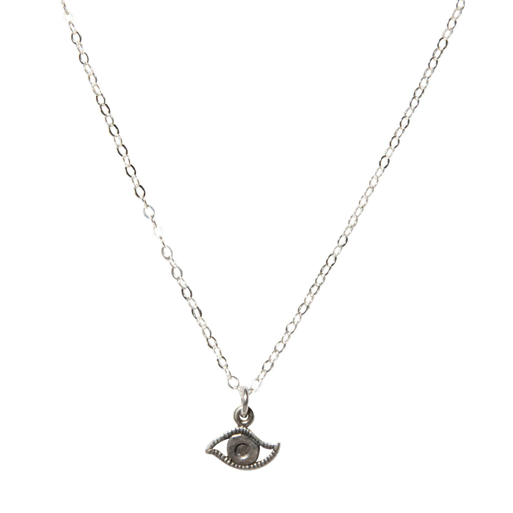 Evil Eye Choker in Silver-Necklaces-Waffles & Honey Jewelry-Waffles & Honey Jewelry