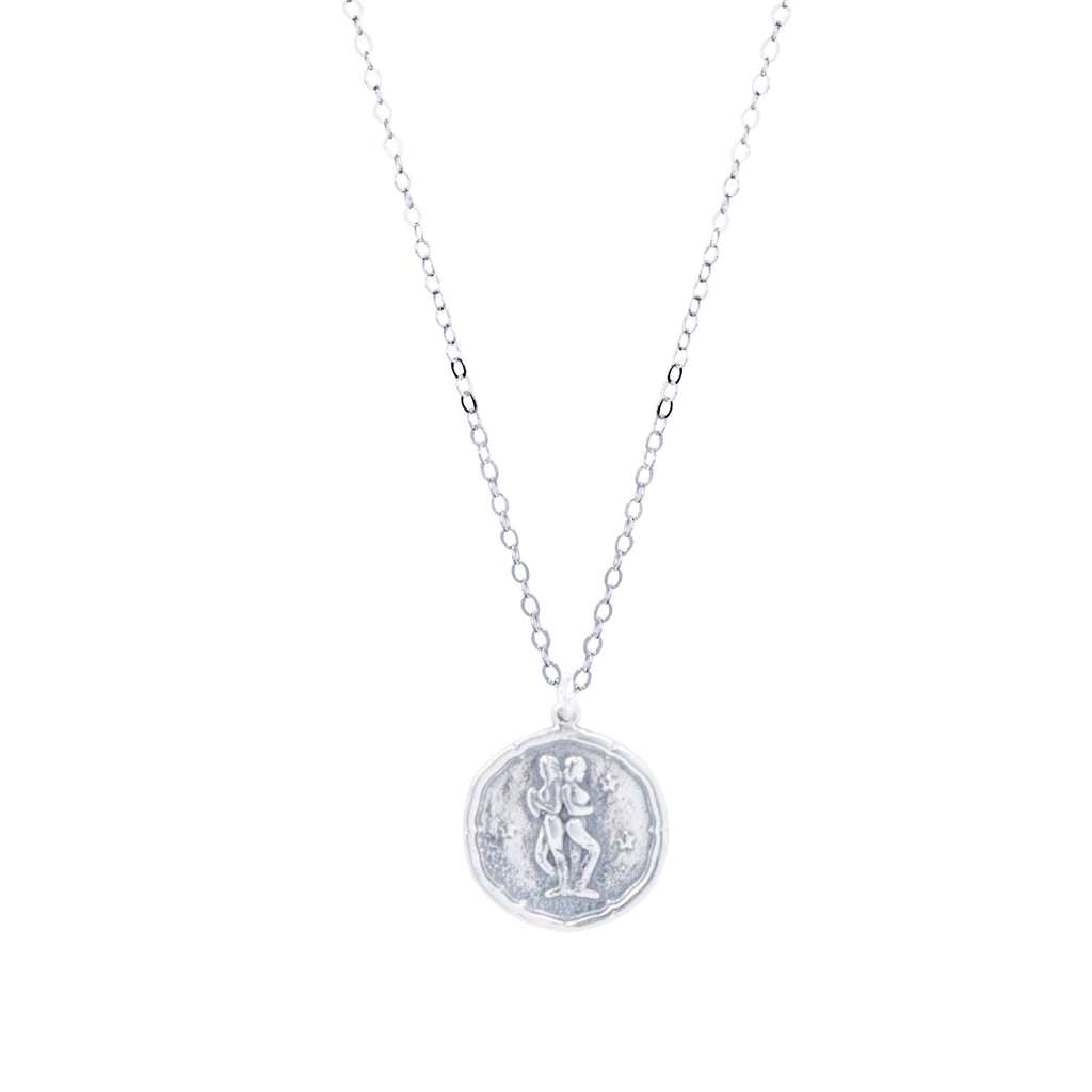 Gemini Zodiac Necklace in Silver-Necklaces-Waffles & Honey Jewelry-Waffles & Honey Jewelry